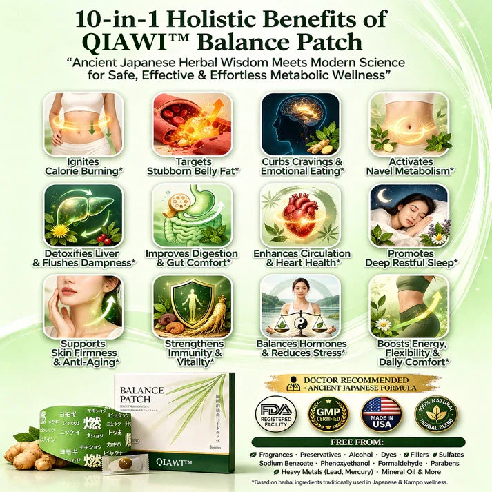 QIAWI™ 10-in-1 Ancient Japanese Navel Patch: The Ultimate Metabolic Reset for Permanent Fat Elimination