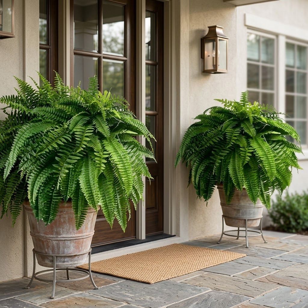 🔥 On Sale Only Today 🌱 UV Resistant Ferns Artificial Plants Large for Planters, Office & Home Decor, Outdoor & Indoor