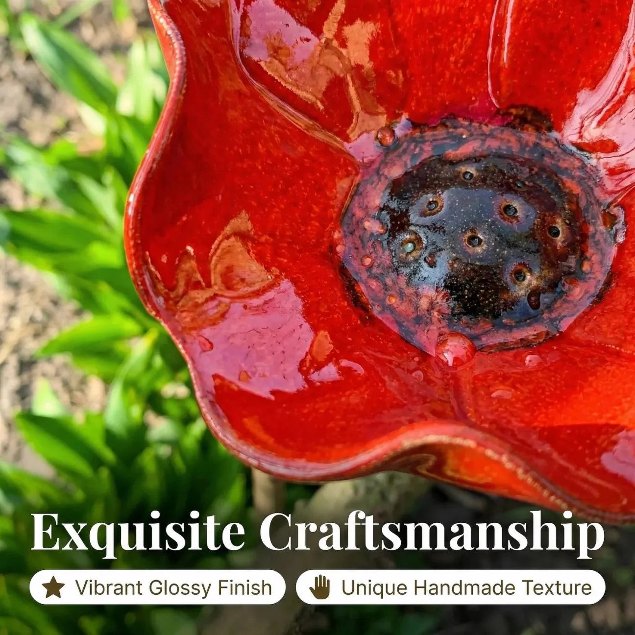 💥🌸Transform Your Garden Instantly 🎁Handmade Metal Flower Garden Stake🐦