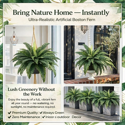 🔥 On Sale Only Today 🌱 UV Resistant Ferns Artificial Plants Large for Planters, Office & Home Decor, Outdoor & Indoor