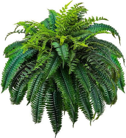 🔥 On Sale Only Today 🌱 UV Resistant Ferns Artificial Plants Large for Planters, Office & Home Decor, Outdoor & Indoor