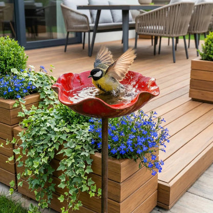 💥🌸Transform Your Garden Instantly 🎁Handmade Metal Flower Garden Stake🐦