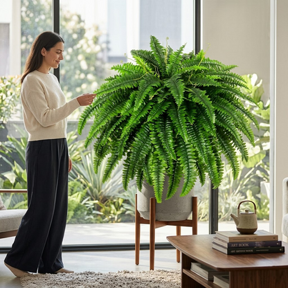 🔥 On Sale Only Today 🌱 UV Resistant Ferns Artificial Plants Large for Planters, Office & Home Decor, Outdoor & Indoor